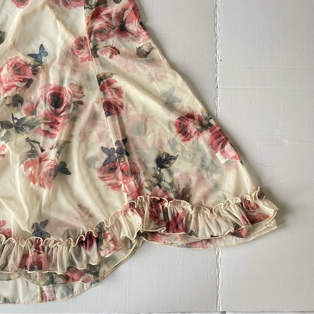 Floral Sheer Chemise with Ruffle Trim - Picture 7 of 11